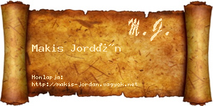 Makis Jordán névjegykártya